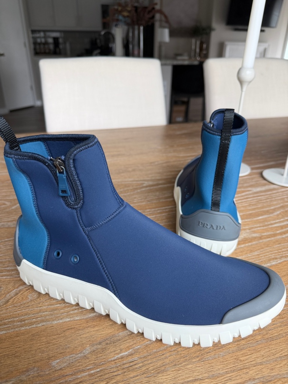 Prada Blue Neoprene Sock Sneakers
